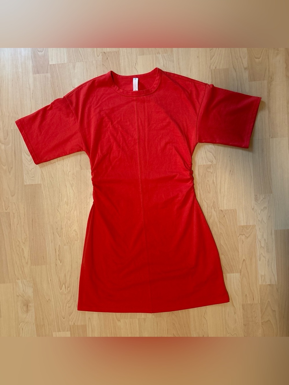 Anthropologie Red Short Sleeve Mini Dress